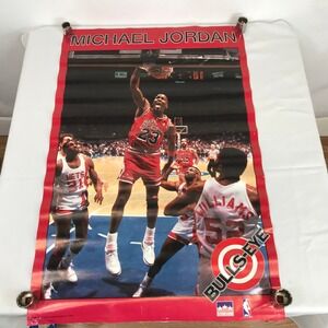Michael Jordan 1989 Starline Bulls Eye NBA Poster Dunk Art Print